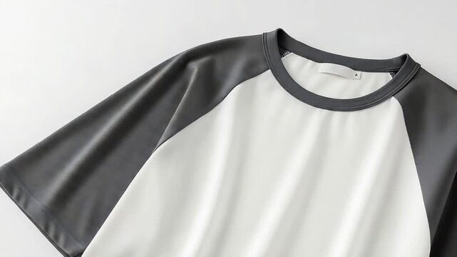 Stylish Two-Tone Raglan T-Shirt with Short Sleeves in White and Black Design