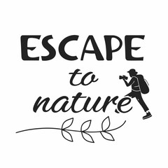 Typography Design – Camping Typography T-shirt Design, Escape to Nature