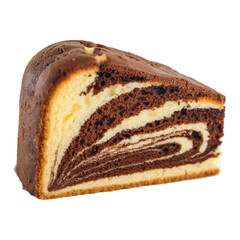 Zebra Marble Cake Slice: Indulge in the visual delight of a moist zebra marble cake slice, its rich cocoa and vanilla swirls promising a delectable experience.