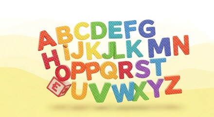 Obraz premium Here's a colorful 3D illustration of alphabet letters perfect for a fun back-to-school celebration