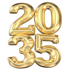 Number Gold Fore New Year 3D Render