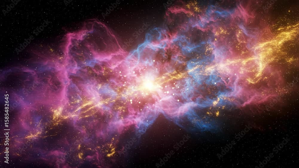 Wall mural stunning colorful nebula in deep space with bright star formation