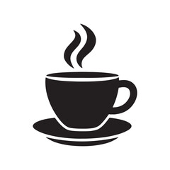 Coffee Cup Silhouette Icon Vector on White Background