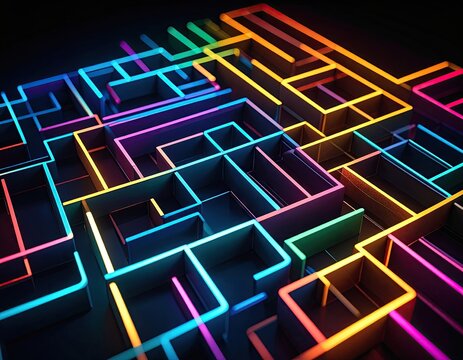 Abstract colorful maze