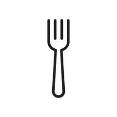 Fork Outline Icon Vector on White Background