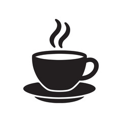 Tea Cup Silhouette Vector Icon on white background