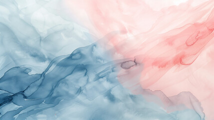 Soft Organic Shapes in Dusty Pink and Powder Blue Watercolor Abstract Art 
