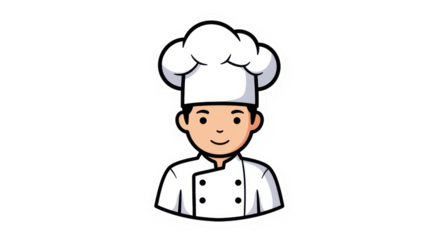 Cute Cartoon Chef Character with Chef Hat Sticker