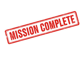 Red Mission Complete Rubber Stamp