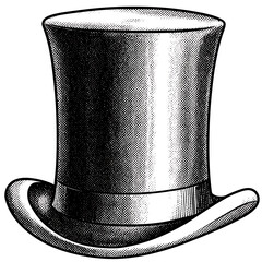 Vintage Engraved Top Hat