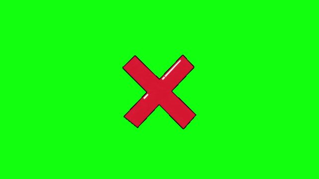 cross animation on green screen