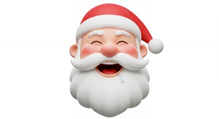 Cartoon santa claus head laughing illustration