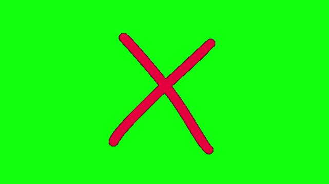 cross animation on green screen
