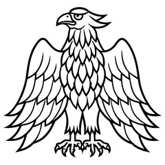 Majestic eagle with outstretched wings and fierce gaze silhouette