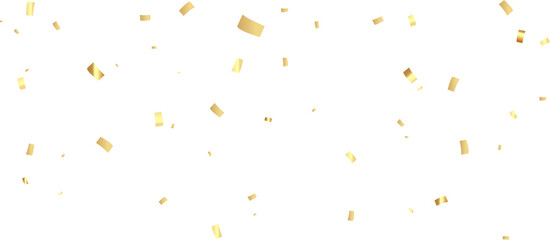 Falling gold confetti background. PNG illustration of festive confetti