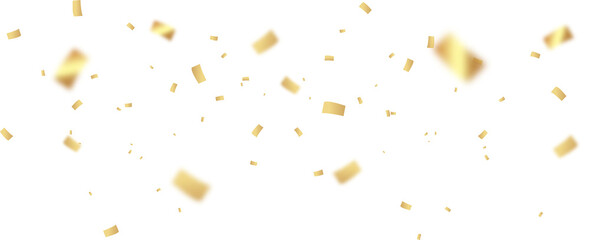 Falling gold confetti background. PNG illustration of festive confetti