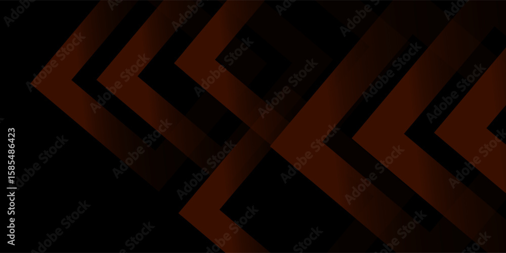 Poster futuristic design dark black background with orange arrow geometric 3d background overlap pattern la