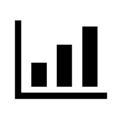 minimalist solid-shape icon of a bar graph is perfect for business websites, data analysis blogs, or presentations on statistics and trends.
