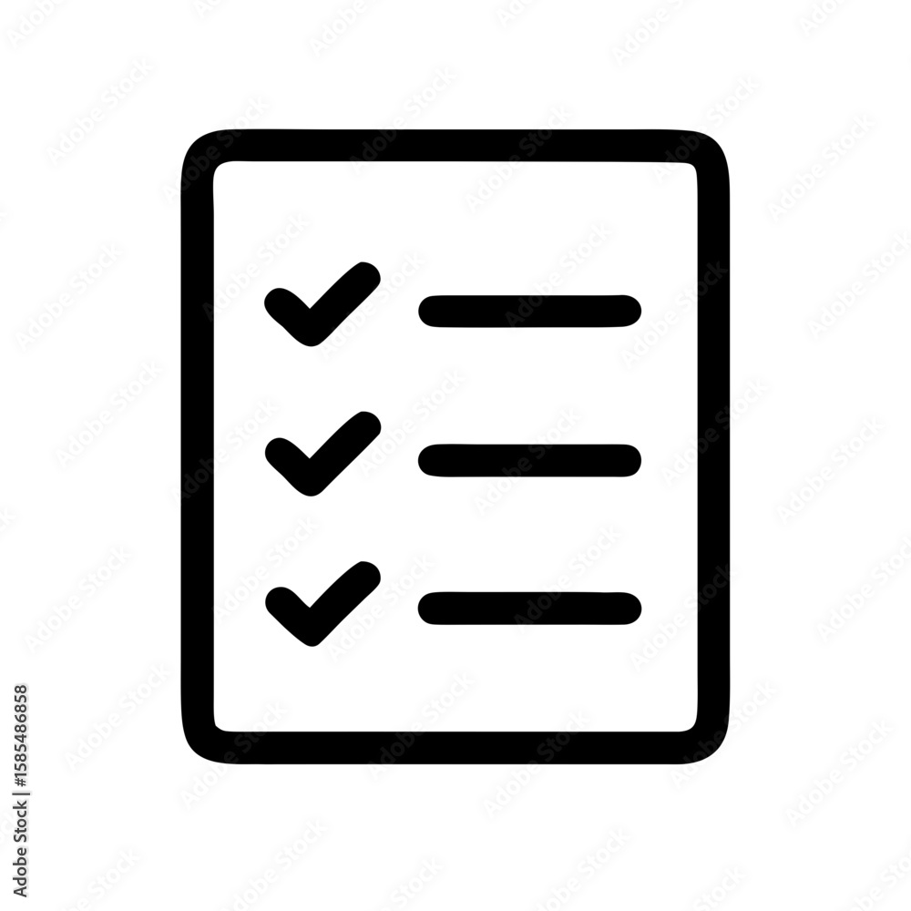 Aufkleber minimalist line-art icon of a clipboard with checkmarks is ideal for productivity apps, task managem