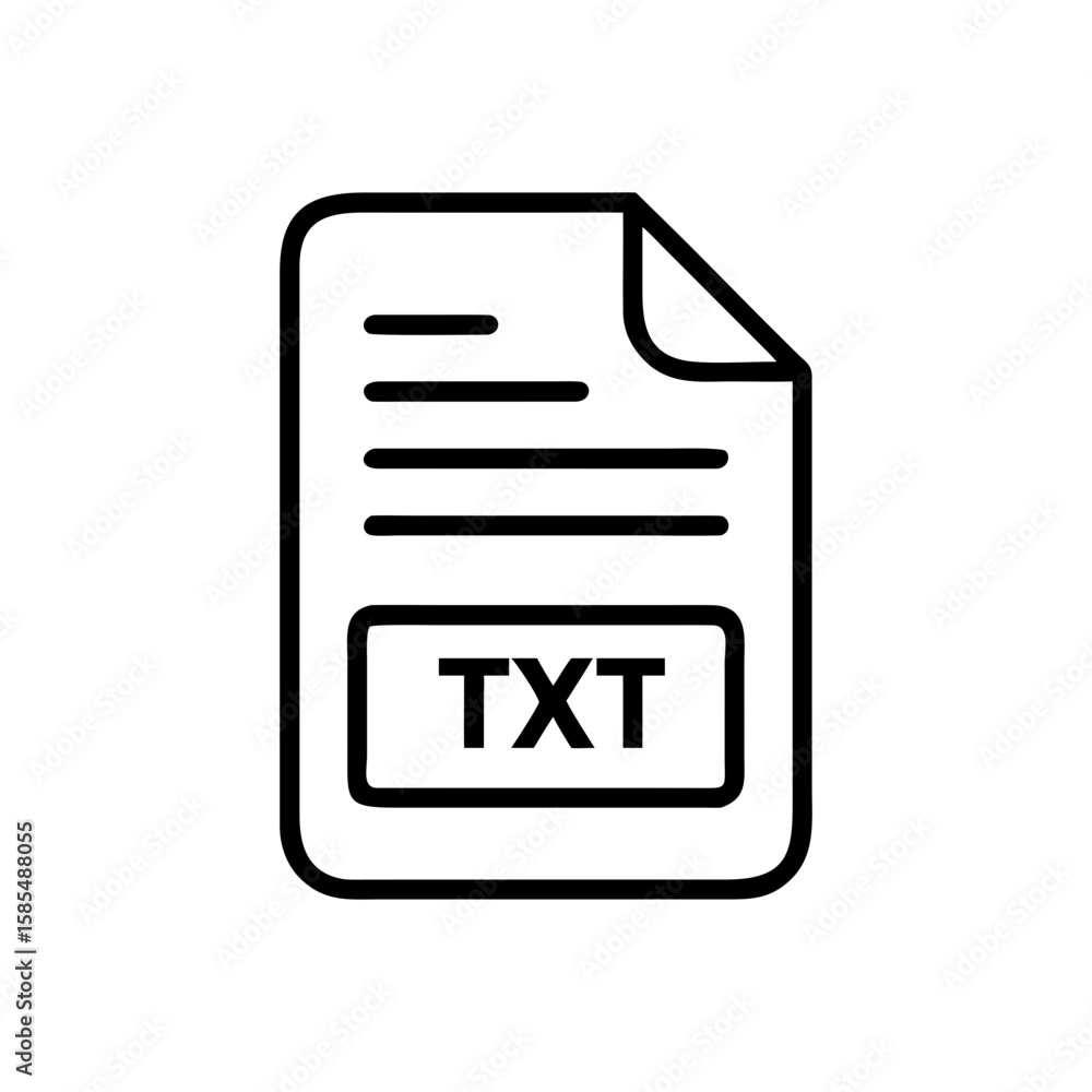 Aufkleber minimalist line-art icon of a text document is perfect for websites or blogs about content creation,