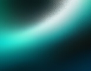 Obraz premium teal blue green white black blurred abstract gradient background grainy noise texture glowing light large banner