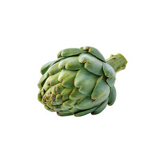 Fresh Artichoke isolated on a transparent background, in a PNG format