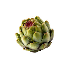 Fresh Artichoke isolated on a transparent background, in a PNG format
