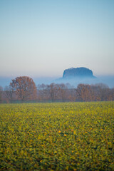 Tafelberg bei Nebel in der Säschsischen Schweiz