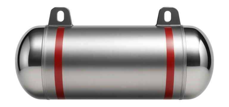 Horizontal propane storage tank with rounded ends and lifting lugs