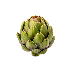 Fresh Artichoke isolated on a transparent background, in a PNG format