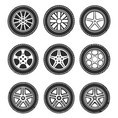 Various car wheels and tires automobile parts automotive