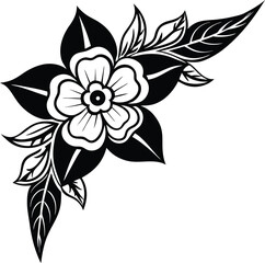 Ornamental Corner With Gardenia Flower And Leaves