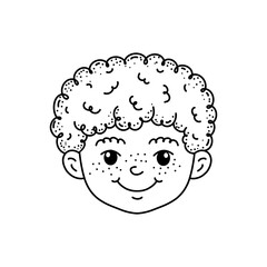Cute boy in doodle style