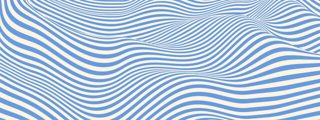 Groovy psychedelic wave pattern with abstract liquid lines and retro marble effects. Y2K blue ripple design for funky vector art and trippy banners. Seamless 70s inspired geometric motions.