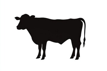 Cow silhouette illustration livestock animal.