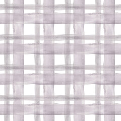 Gray checkered watercolor background. Seamless pattern with hand drawn stripe, line for wallpapers, textile, bed linen prints, home decor, digital paper