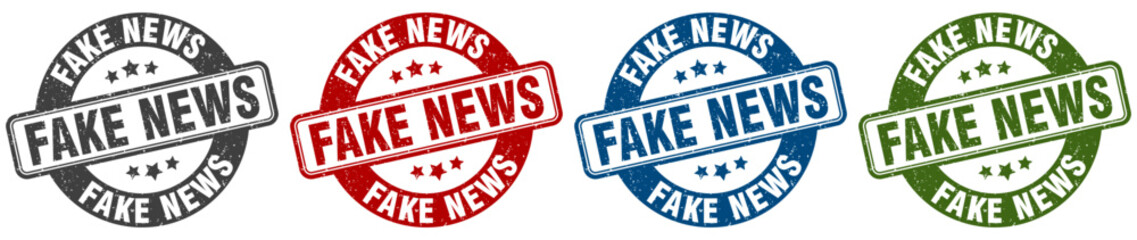 fake news stamp. fake news round stamp set isolated on white background