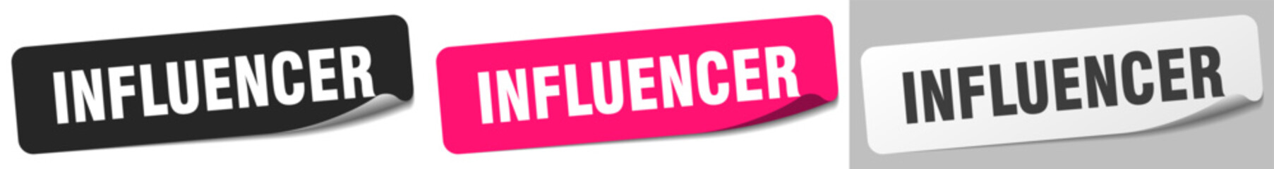 influencer sticker. influencer sticker set on white background