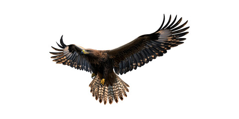 Obraz premium Golden Eagle In Flight. Symbol Of Freedom And Power In Nature Isolated On Transparent Background