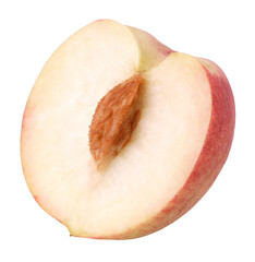half peach (Honey Peach) isolated, transparent PNG, PNG format, Fresh peaches