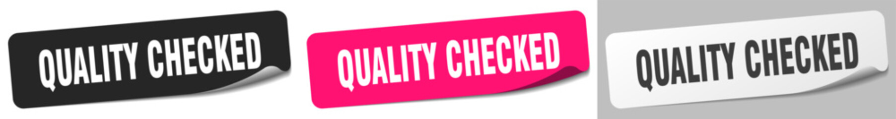 quality checked sticker. quality checked sticker set on white background