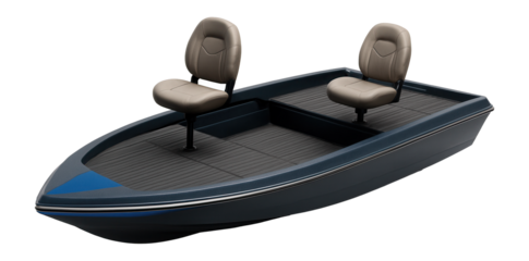 Bass fishing boat with low-profile design and swivel fishing seats