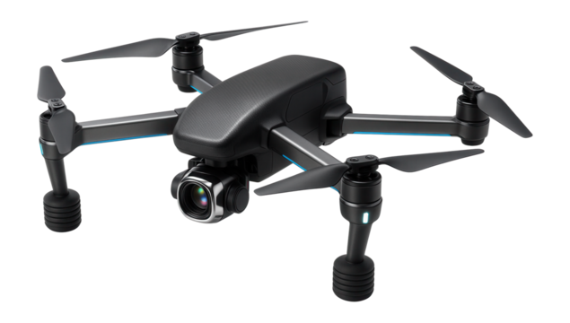 Drone with thermal imaging camera and shock-absorbent landing pads