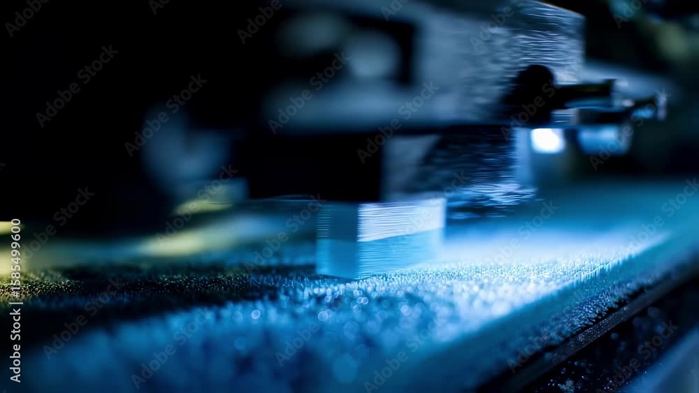 Poster automated industrial 3d printing machine creating a three dimensional object from liquid polymer mat