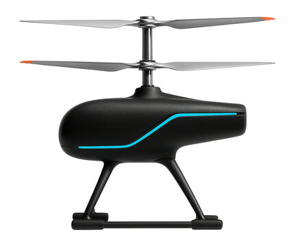 Coaxial rotor drone with two counter-rotating blades mounted on a single axis