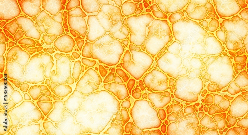 Poster abstract texture of orange and yellow cellular patterns resembling organic structures in nature