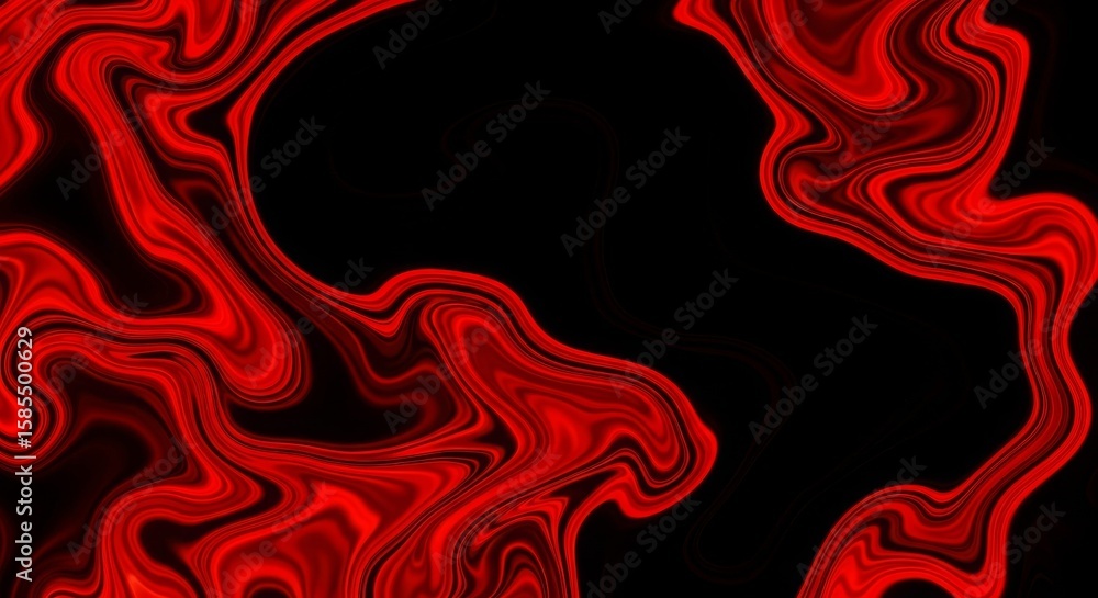 Aufkleber abstract red and black fluid waves creating a dynamic visual experience, ideal for backgrounds or de