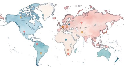 world map on white background