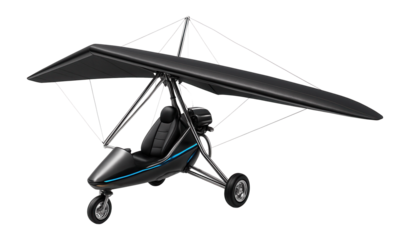 Motorized hang glider with retractable landing gear and composite wing