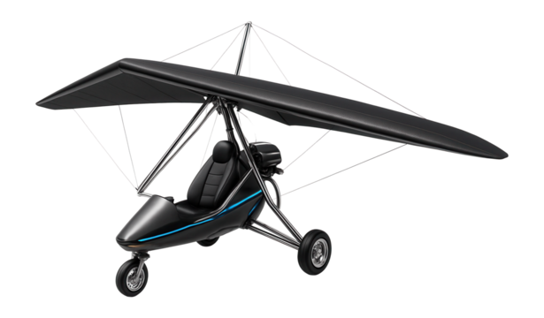 Motorized hang glider with retractable landing gear and composite wing